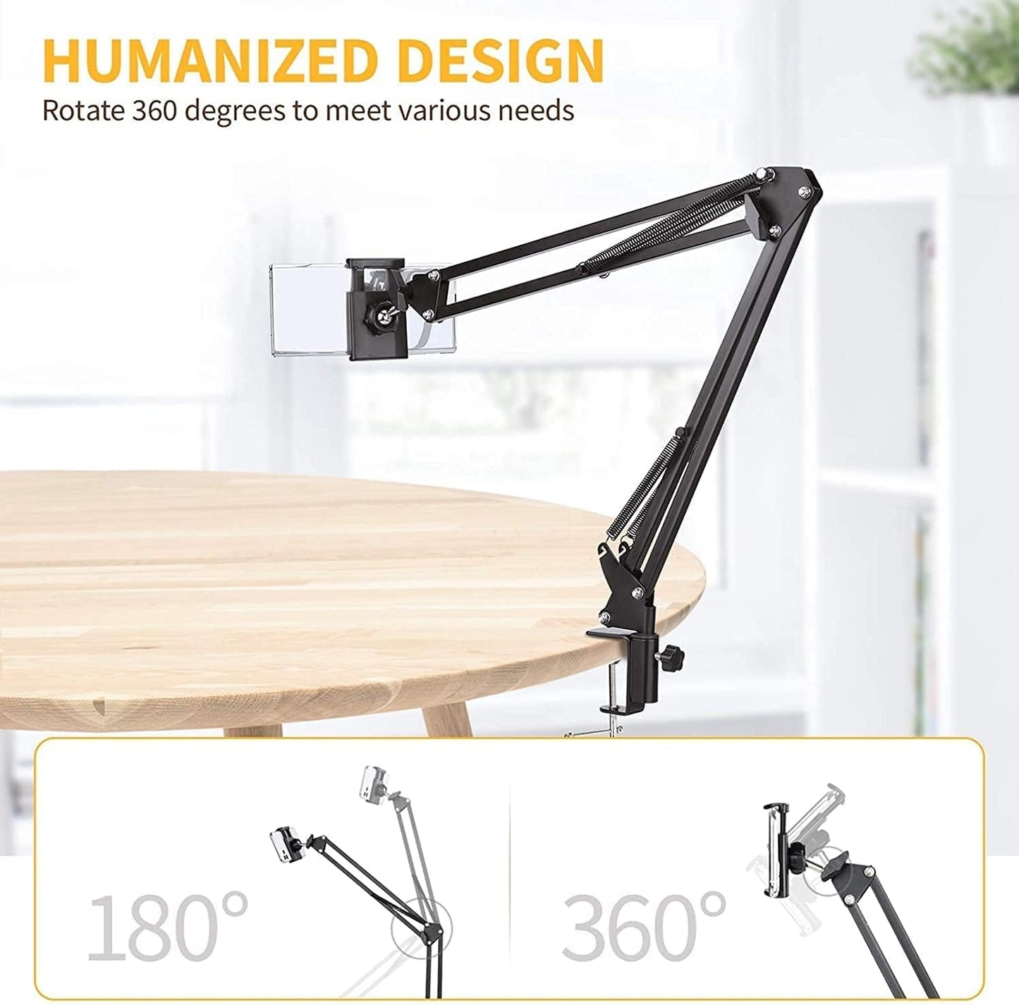 360° Adjustable Long Arm Phone Holder Desk Mount