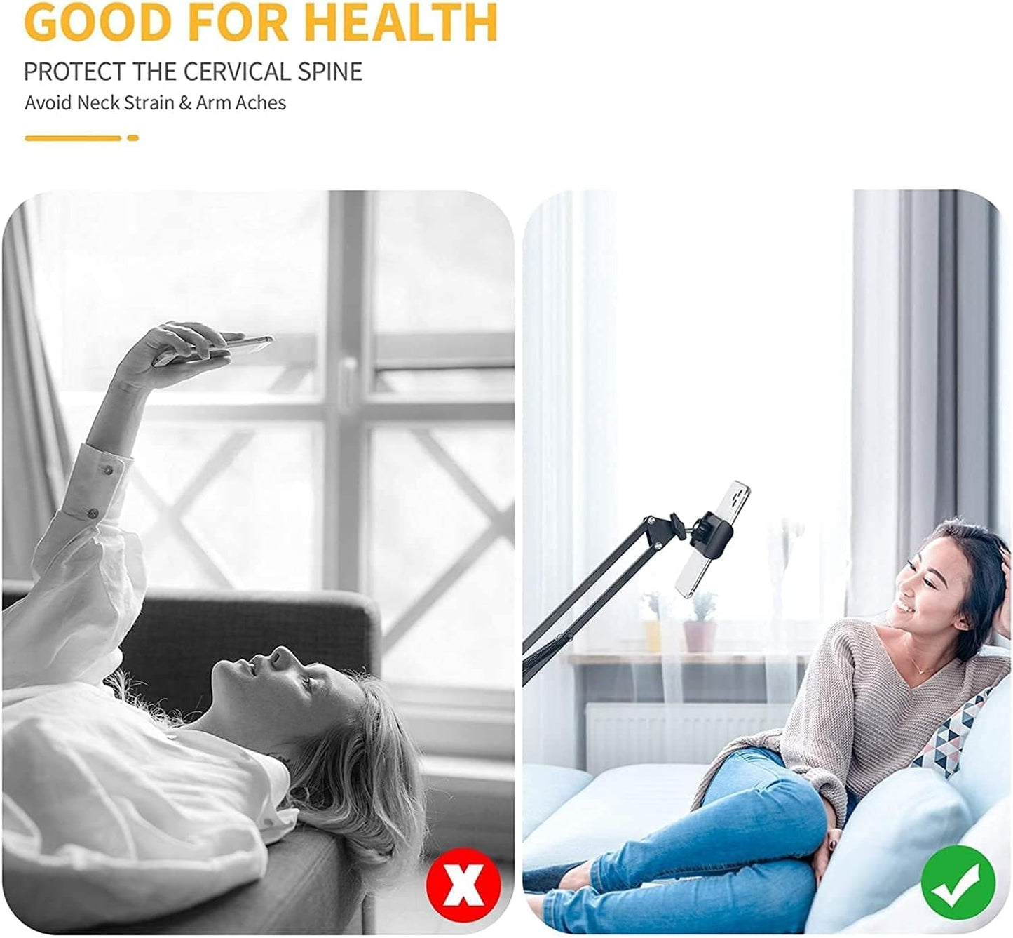 360° Adjustable Long Arm Phone Holder Desk Mount